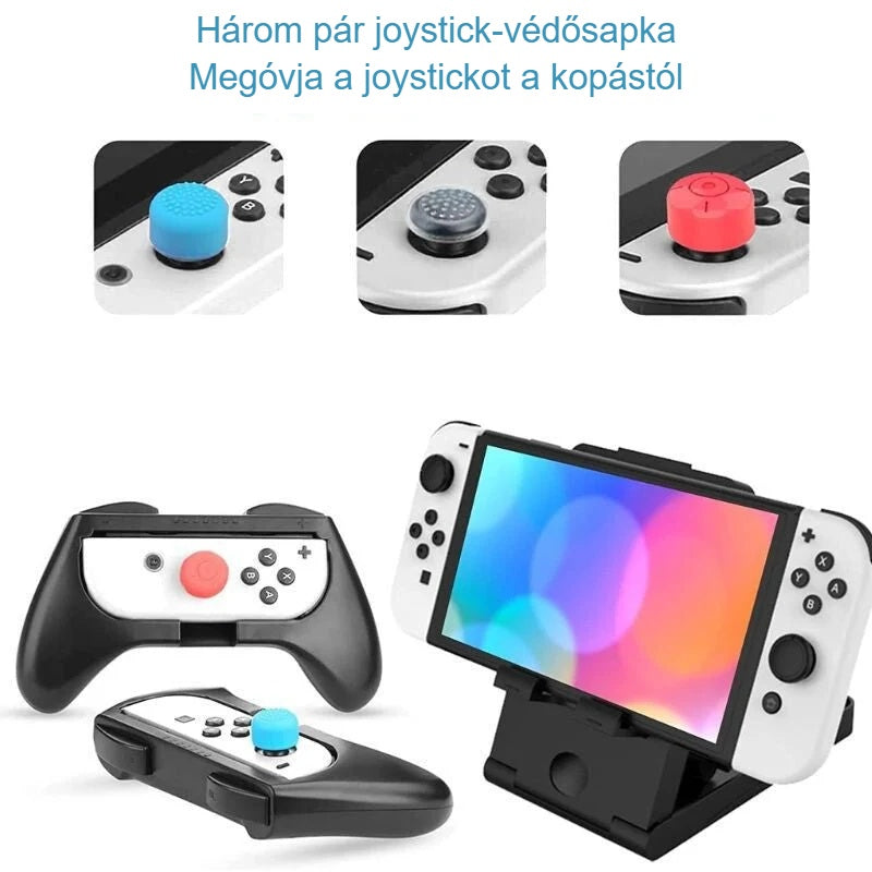 Joystick-védősapkák, Joy-Con grip fogantyúk és állvány a Nintendo Switch-hez