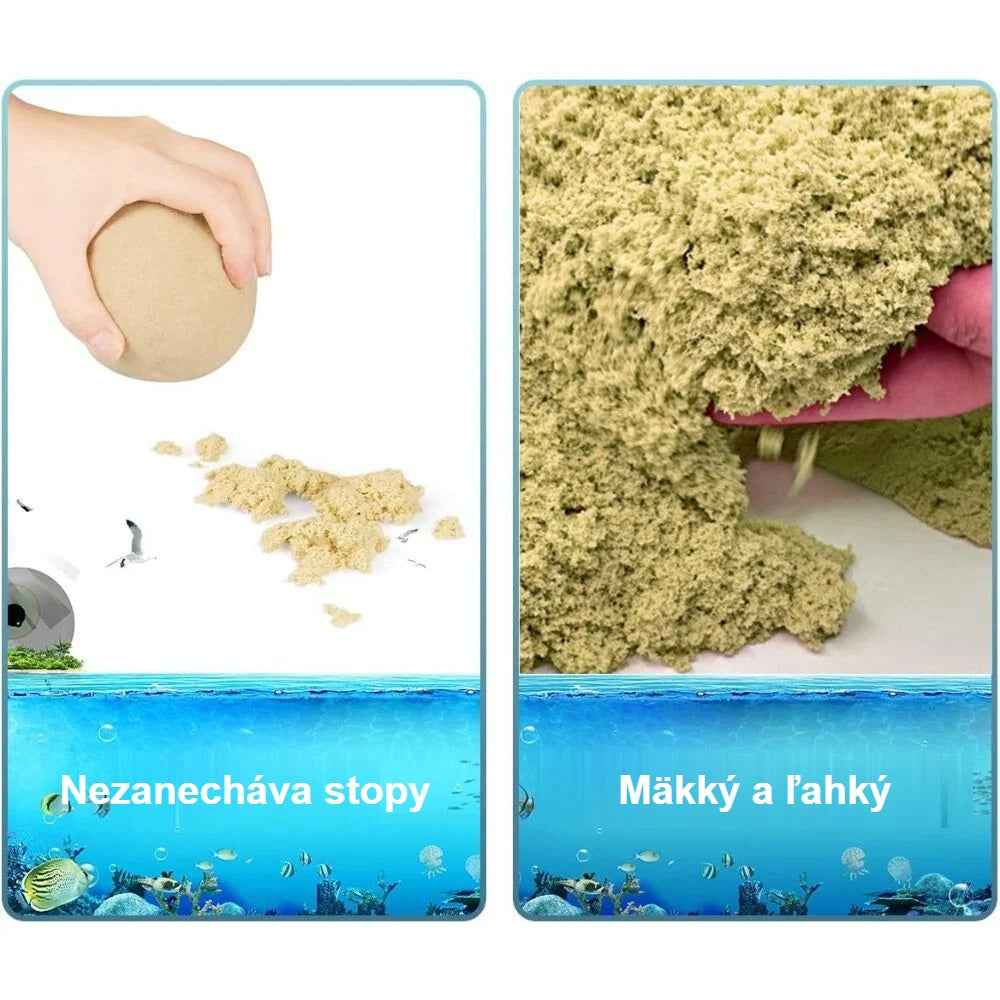 Mäkký kinetický piesok, ktorý sa nelepí na ruky