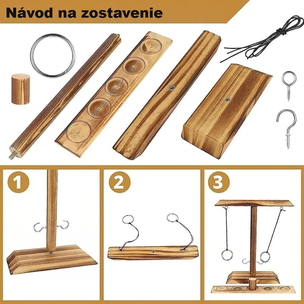 Zostavenie hry s krúžkom na háčik v 3 krokoch so súčasťami