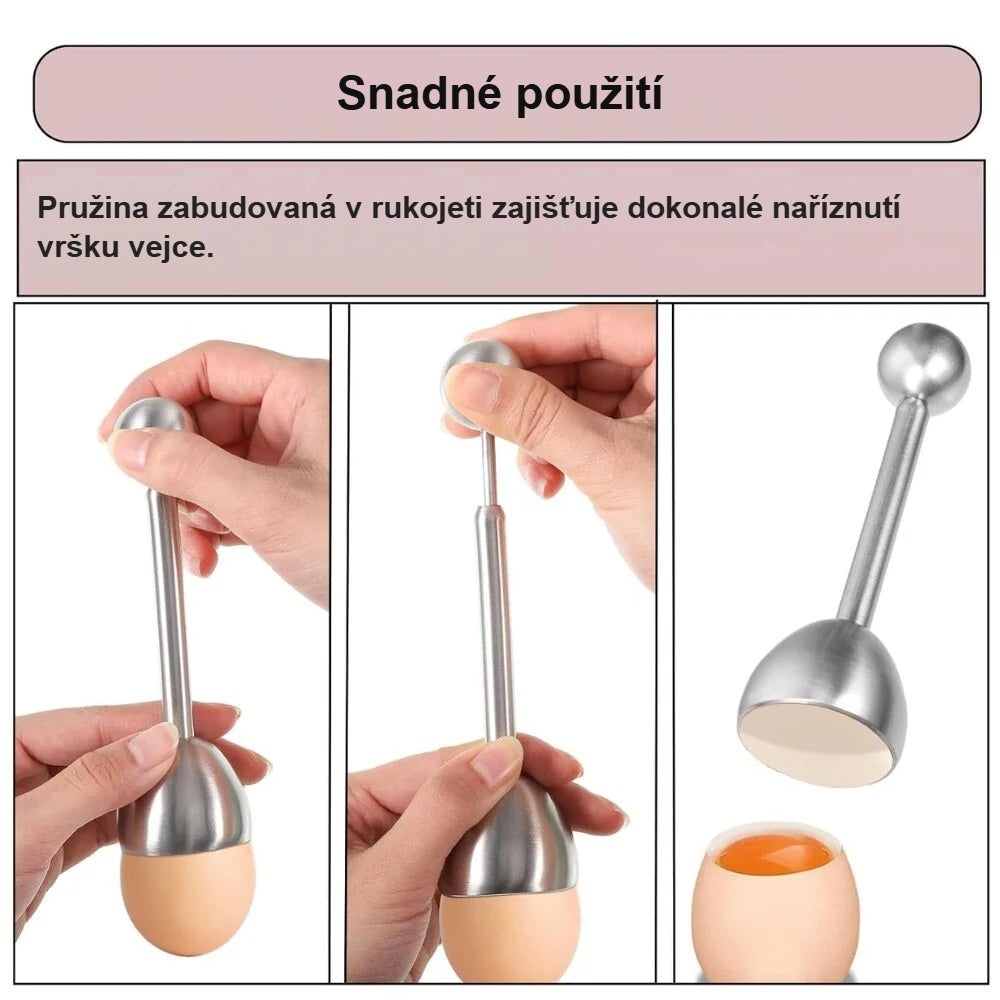 Použití otvíráku na vejce krok za krokem