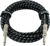 Gitarrenkabel 6,3 mm Klinke, Stoffmantel – Instrumentenkabel für Gitarre und Bass, GLS Audio