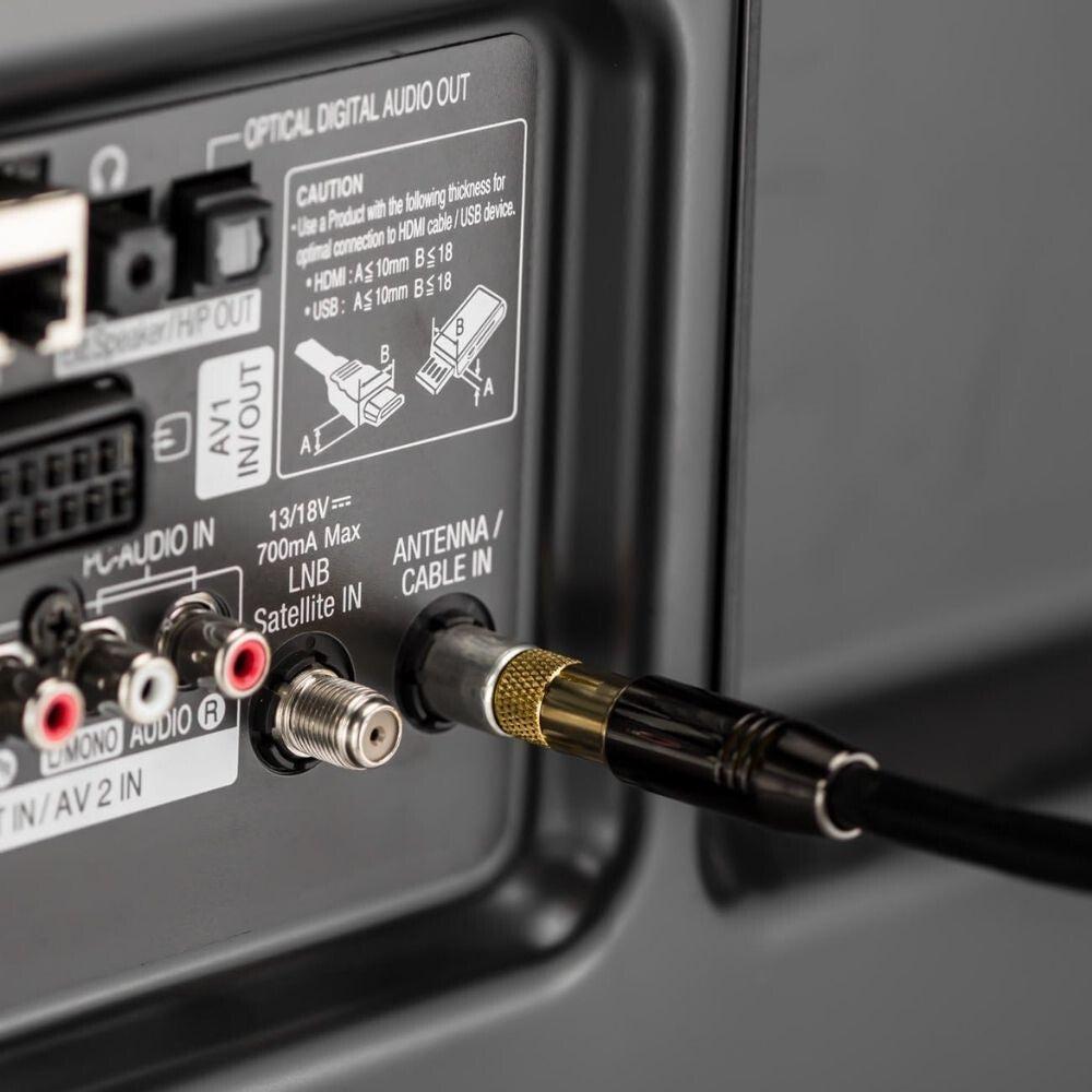 Tesmart RG59 Koaxial-TV/SAT-Kabel – 75 Ohm, 90° gewinkelter Stecker mit Verlängerung