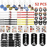 Set accesorii costum de pirat pentru copii, 52 buc. – petice pentru ochi, mustăți, tatuaje, brățări