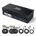 Tesmart MST KVM Dockingstation für 3 Monitore 4K 60Hz – 1 Laptop + 3 PCs