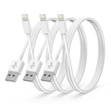 Lightning Kabel iPhone Ladekabel, Apple MFi, 3 Stück – 0,5 m, 1 m und 1,8 m, USB-A, 2,4 A