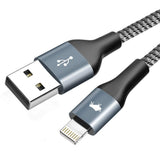 Nabíjecí kabel pro iPhone 1,8 m, certifikace MFi, Lightning – čip Apple, 2,4 A, odolný, Amoner