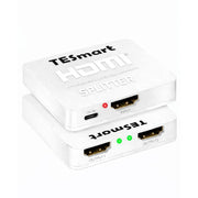 TESmart Rozdzielacz HDMI 1x2 – 4K@60Hz HDMI 2.0 Rozdzielacz, Odbicie Obrazu – Biały