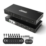 TESmart KVM preklopnik za dva monitorja DisplayPort – 8x2 (4 računalniki, 2 monitorja) 4K@60Hz, EDID, Hot Plug, USB 2.0, prehod, DCCI