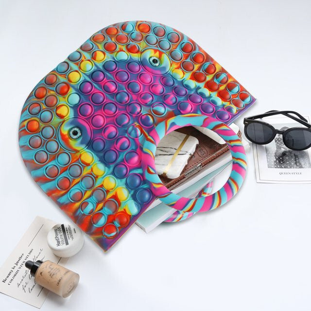 Jucărie Antistres Milestar Pop Fidget pentru Geantă – Pop It Negru