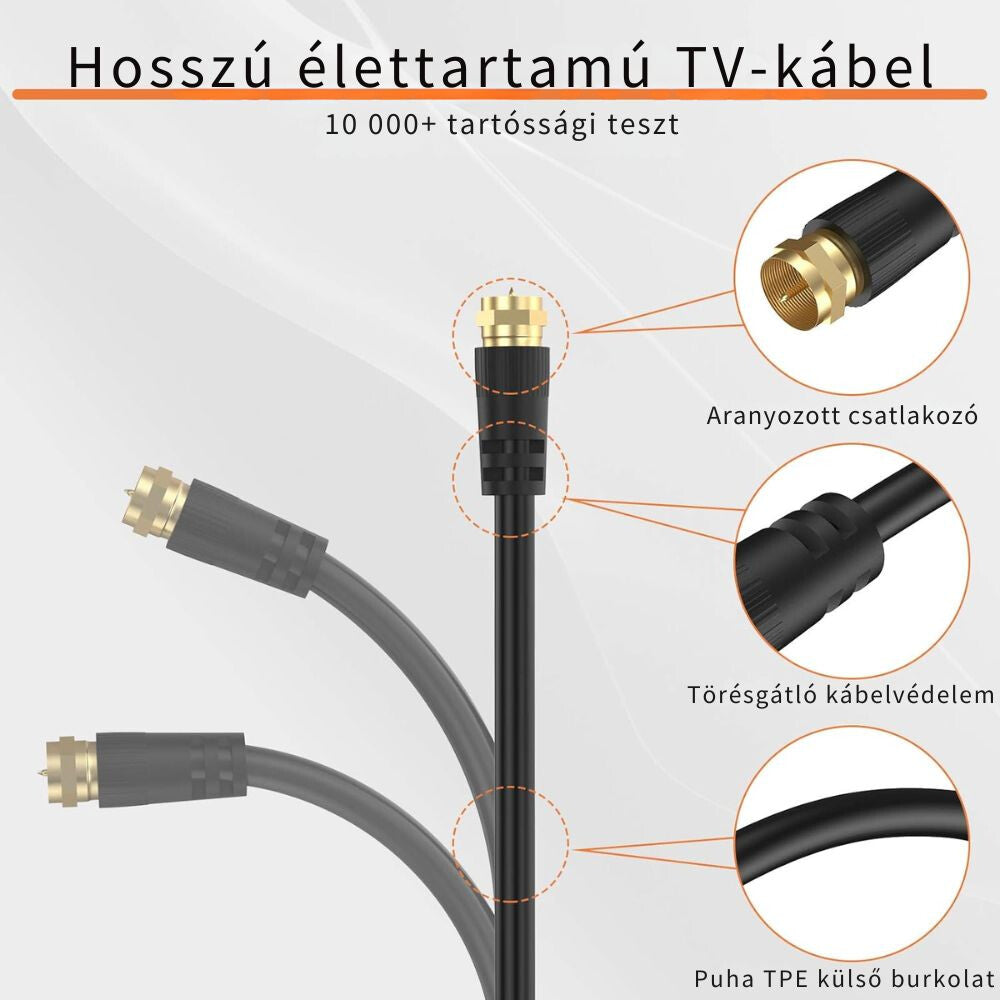 Tesmart Koaxial-TV/SAT-Kabel Stecker–Stecker RG59 75 Ω 2 m Vergoldet