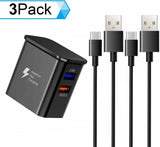 Rychlonabíječka 25 W s kabelem – 2 USB porty, QC 2.0, 2× USB-C kabel 1,2 m, Amoner