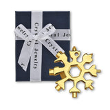 Multitool Schlüsselanhänger 18 in 1 – Schneeflocke, Edelstahl, Flaschenöffner, Schraubenschlüssel