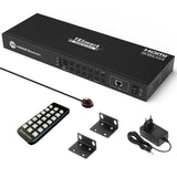 TESmart HDMI prekidač s 16 priključaka (16×1) – 4K@60Hz, EDID emulator, RS232 i LAN upravljanje, HDCP 2.2, za ugradnju u rack, s IR daljinskim upravljačem