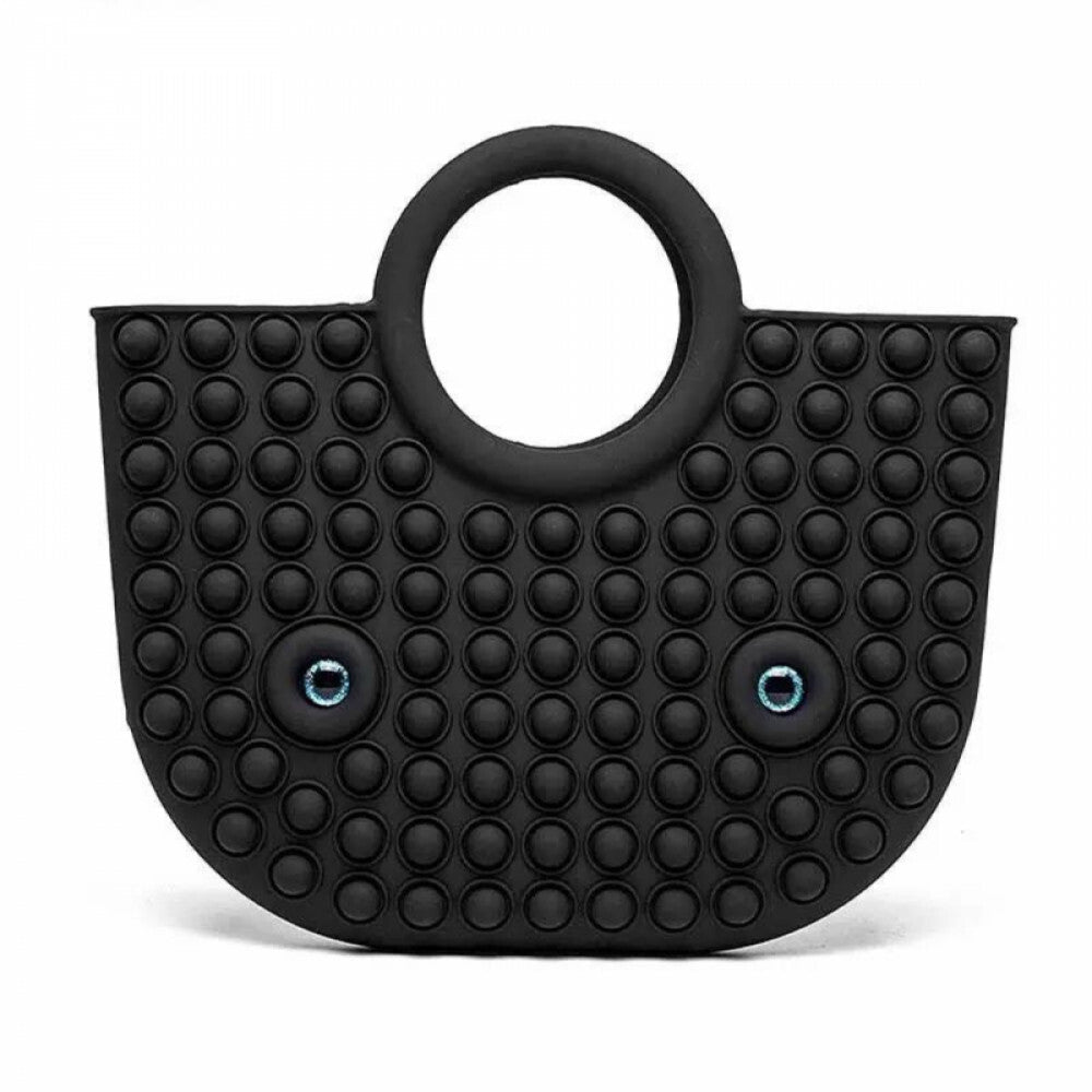 Jucărie Antistres Milestar Pop Fidget pentru Geantă – Pop It Negru