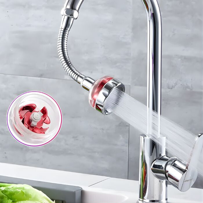 Blux Turbo-Ventilator Wasser-sparender Wasserhahnaufsatz – 360° drehbarer Hochdruck-Strahlregler