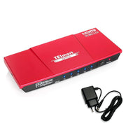 TESmart UHD HDMI сплитер 1x4 – 4K@60Hz, HDR, 18 Gbps (кораловочервен)