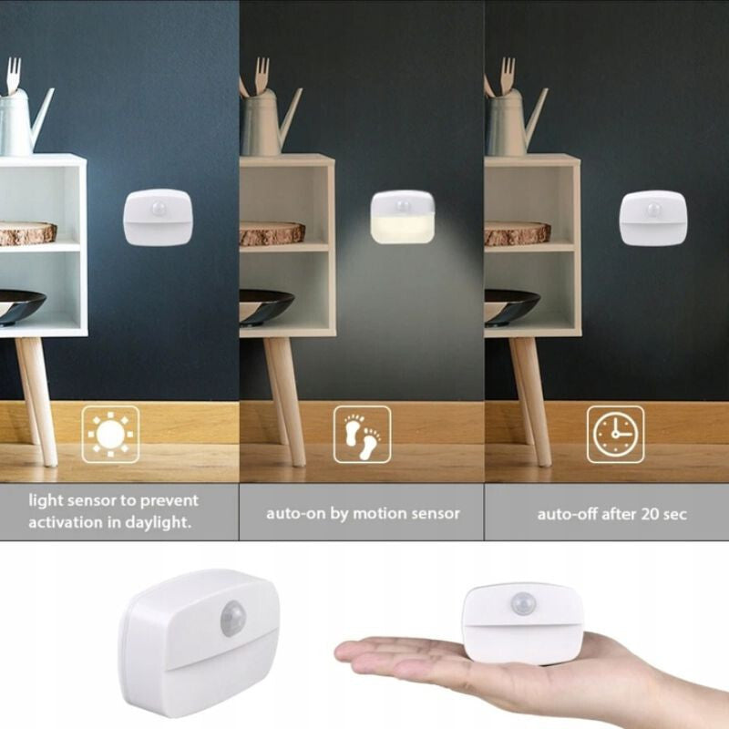 2 Stück Elemes LED Wandleuchte – Bewegungsmelder, Kabellos