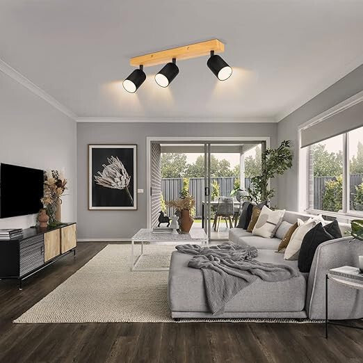 Kambo Moderne LED-Decken-Spotlampe – 3 Lampenköpfe, dreh- und kippbar, in mehreren Farben