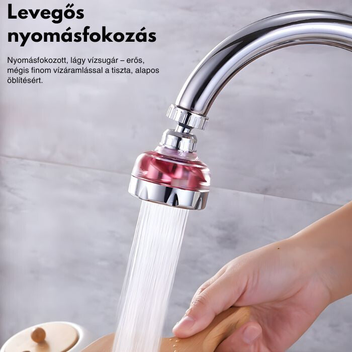Blux Turbo-Ventilator Wasser-sparender Wasserhahnaufsatz – 360° drehbarer Hochdruck-Strahlregler