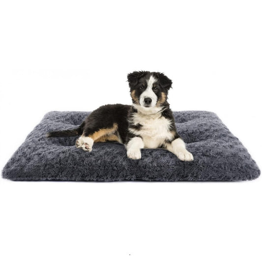 TEFOMATE Kurzhaar Plüsch Hundebett L (Dunkelgrau)