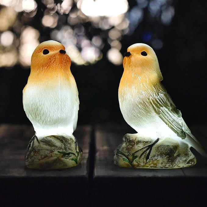 JeeYee solárna vonkajšia LED dekoratívna lampa na vtáky do záhrady, na terasu
