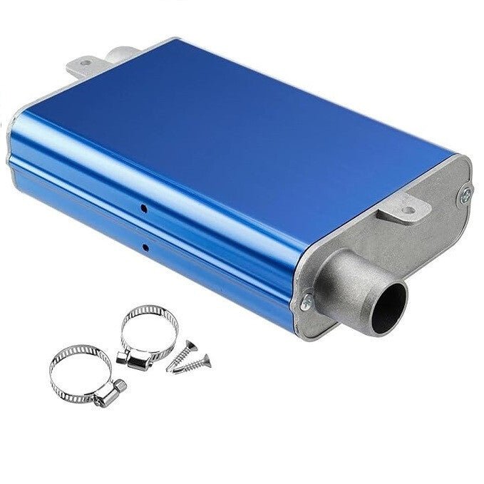Blauer 24 mm Auspuffendrohr mit Schalldämpfer und Schelle – Auto-Tuning Geräuschreduzierung