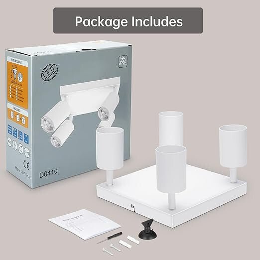 Ketom Drehbare, Verstellbare 4-Richtungs LED Decken-Sportlampe