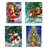 KRUCE 5D Diamantmalerei-Set – Mit Wintermotiven, 4-teiliges Set