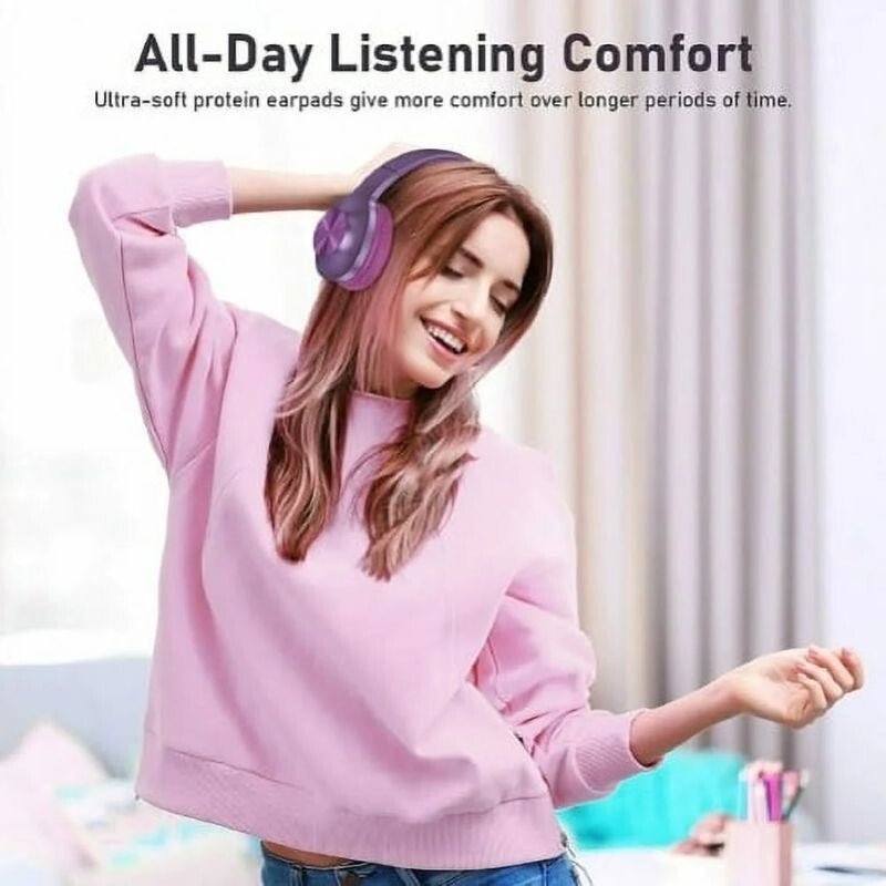 LETSCOM H10 Bluetooth Over-Ear Kopfhörer – Lila, Kabellos