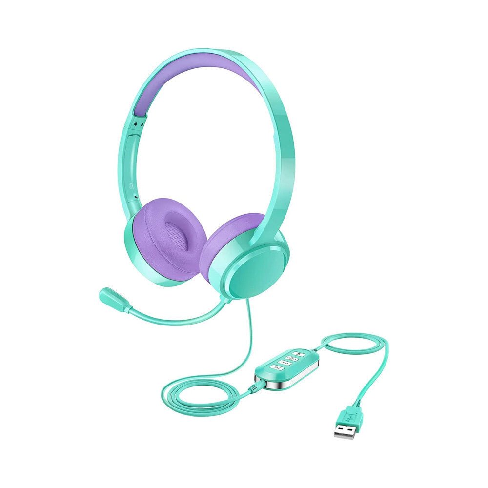 MPOW Kinder-Headset in Minz-Lila – Verstellbarer und bequemer Kopfhörer
