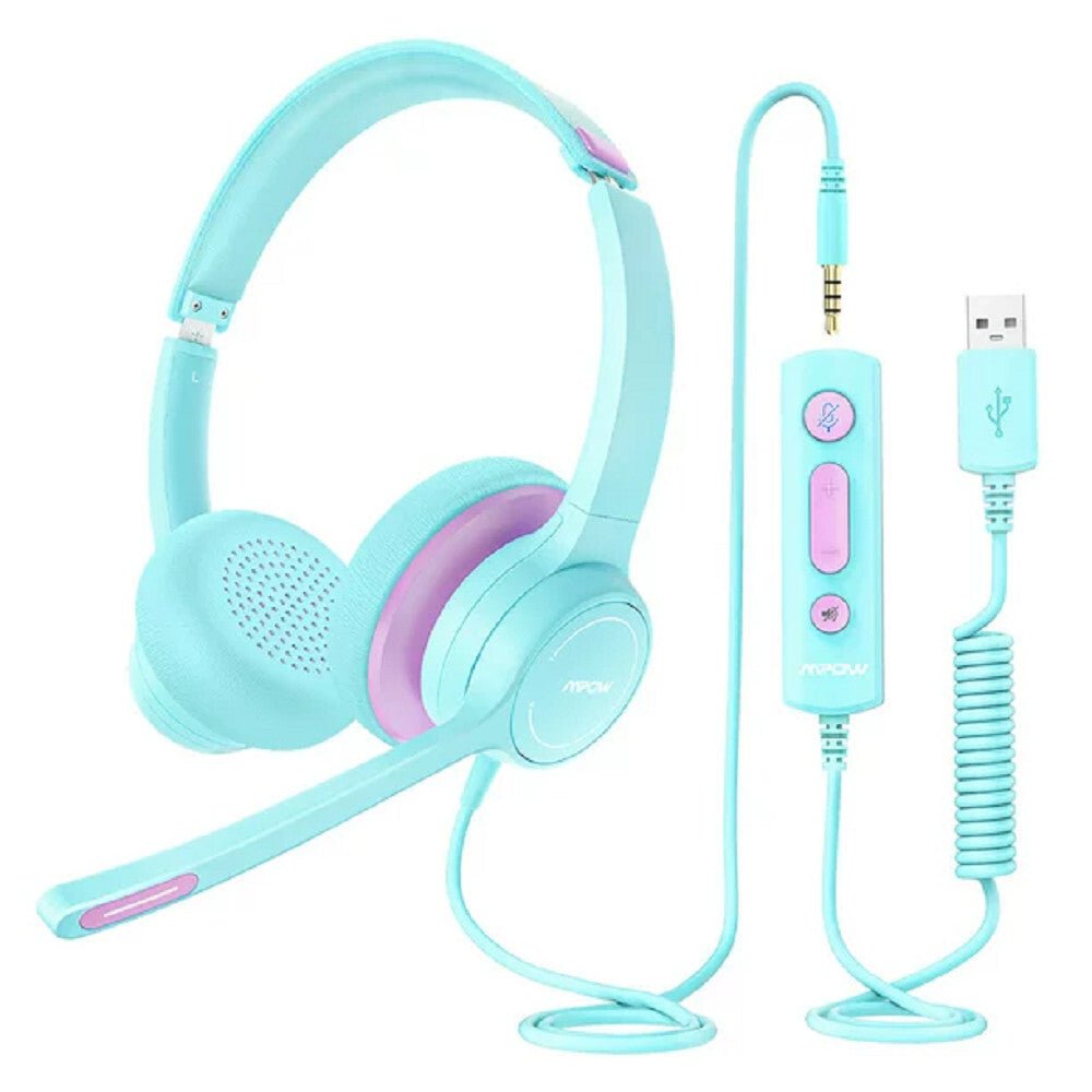 MPOW Kinder-Headset in Minz-Lila – Verstellbarer und bequemer Kopfhörer