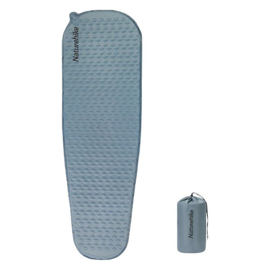 Naturehike ľahko nafukovací kempingový matrac – hrúbka 3,5 cm, ultralight (490 g), múmiový tvar, sivomodrý