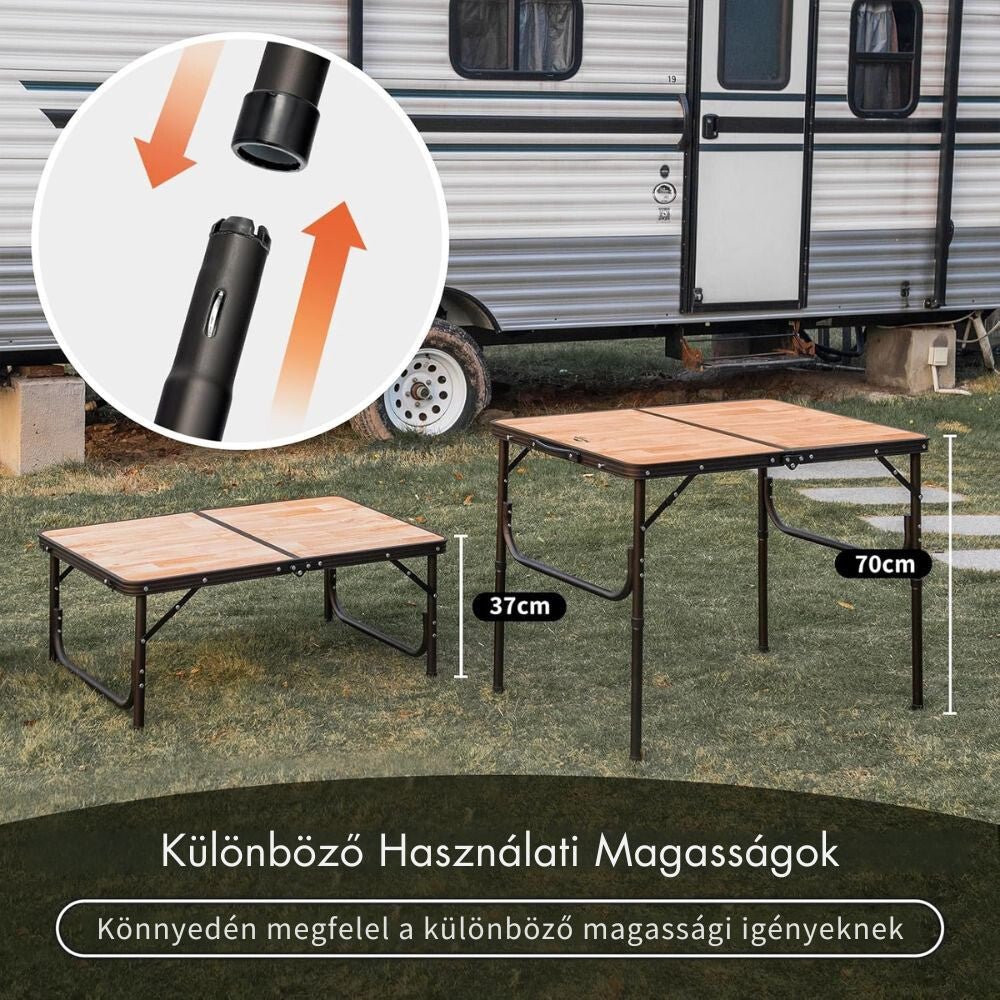 Naturehike Klappbarer Campingtisch – MDF Tischplatte und Tragetasche, 53 × 40 cm, Hell Naturholzoptik