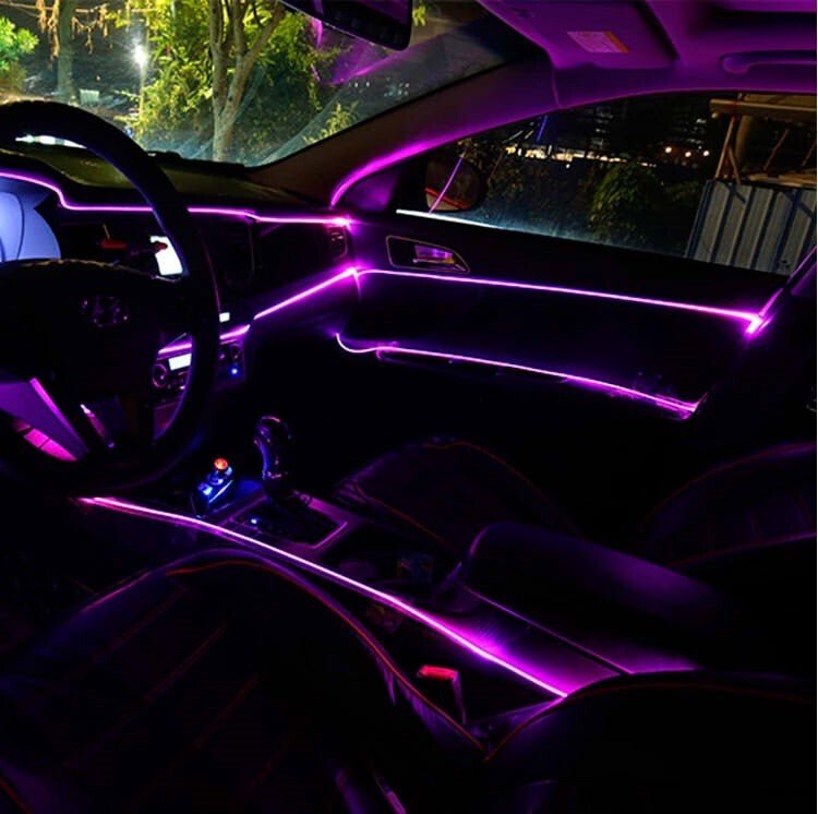 OneLED Auto-LED-Streifen, zuschneidbares LED-Licht, Dekoratives Lichtband, mit Zigarettenanzünder-Ladegerät 2m