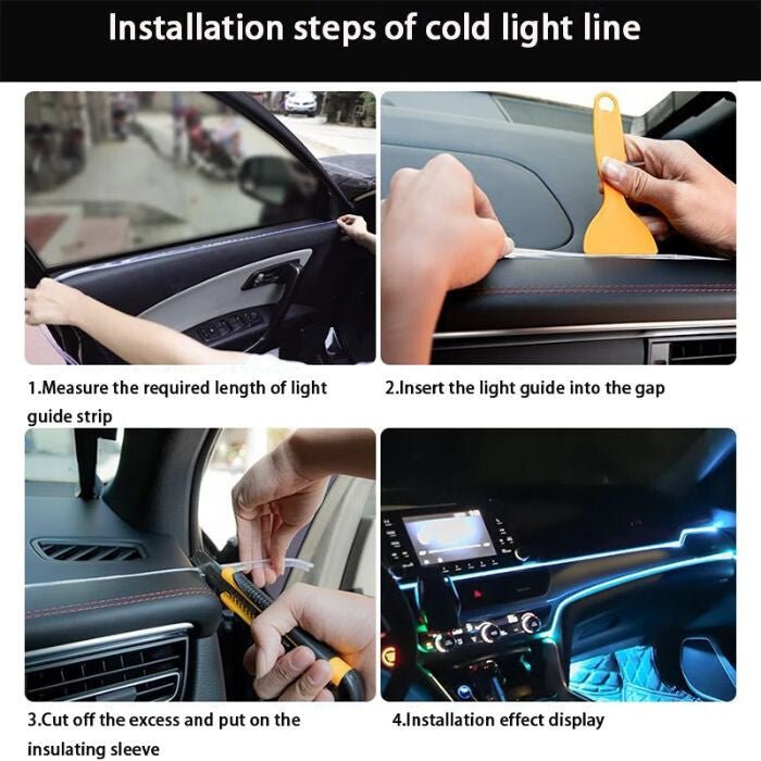 OneLED Auto-LED-Streifen, zuschneidbares LED-Licht, Dekoratives Lichtband, mit Zigarettenanzünder-Ladegerät 2m