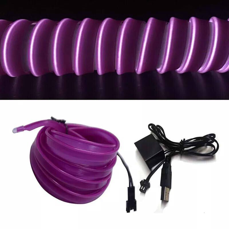 OneLED Auto-LED-Lichtstreifen, zuschneidbares LED-Licht, Zigarettenanzünder-Ladung 3m (Eisblau)