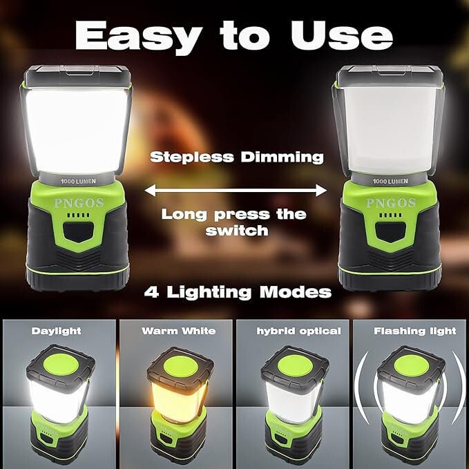 Pngos LED Tragbare Campinglampe mit Akku