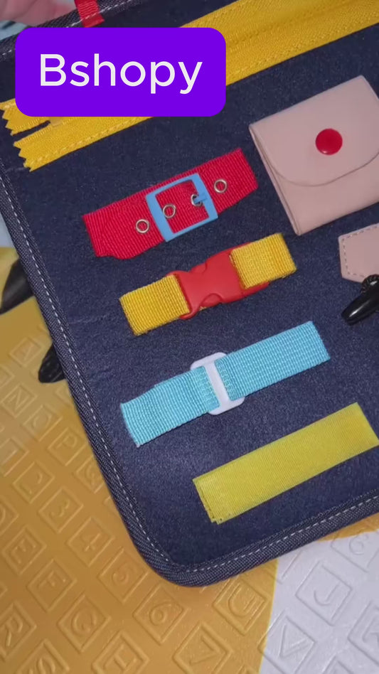 Montessori deska pro děti 1–4 roky – nácvik oblékání, knoflíky, zip, přezky, šněrování, Teaisiy
