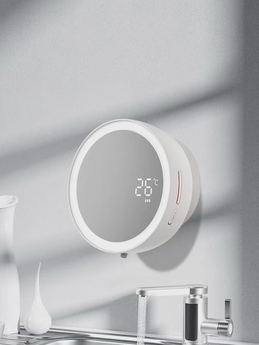 Senzorski dozirnik penastega mila s ogledalom in digitalnim prikazovalnikom temperature
