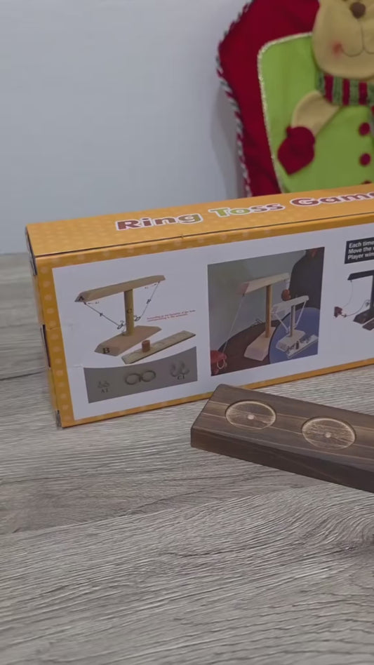 Hra s krúžkom na háčik z dreva – hra na pitie aj rodinná hra zručnosti, dnu aj von, Sunshine Smile