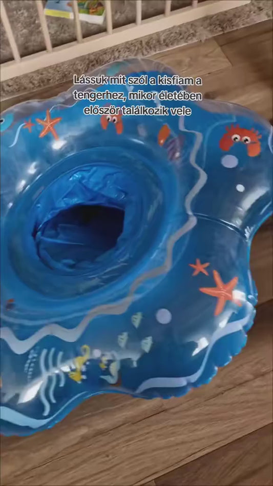Plávacie koleso pre bábätká so sedačkou, 66 cm – 12–36 mesiacov, s pumpou a žabkou, PVC, Magicfun