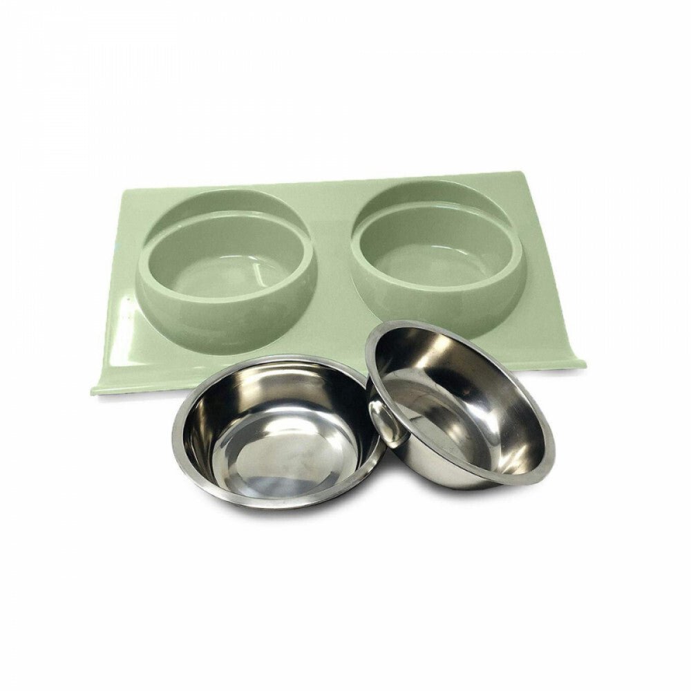 Skrtuan Haustiernapf Grün – Kunststoff Futter- und Trinknapf für Hunde und Katzen