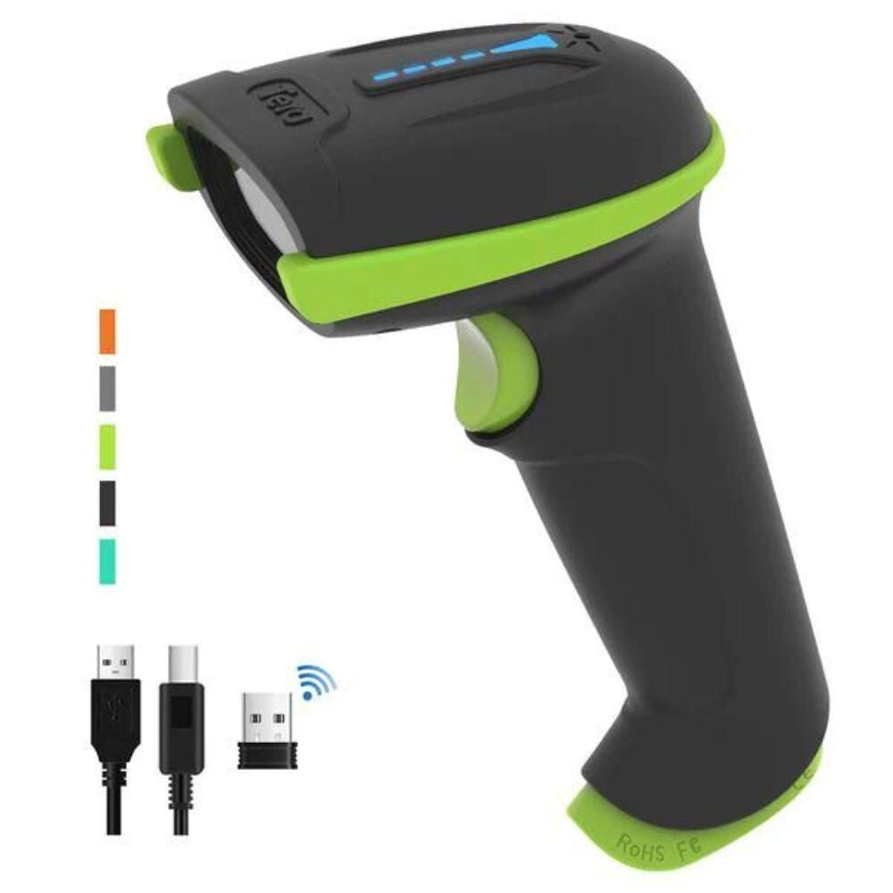 Tera 5100 Laser 1D Kabelloser Barcode-Scanner – USB, Große Reichweite, Robustes Design – Schwarz