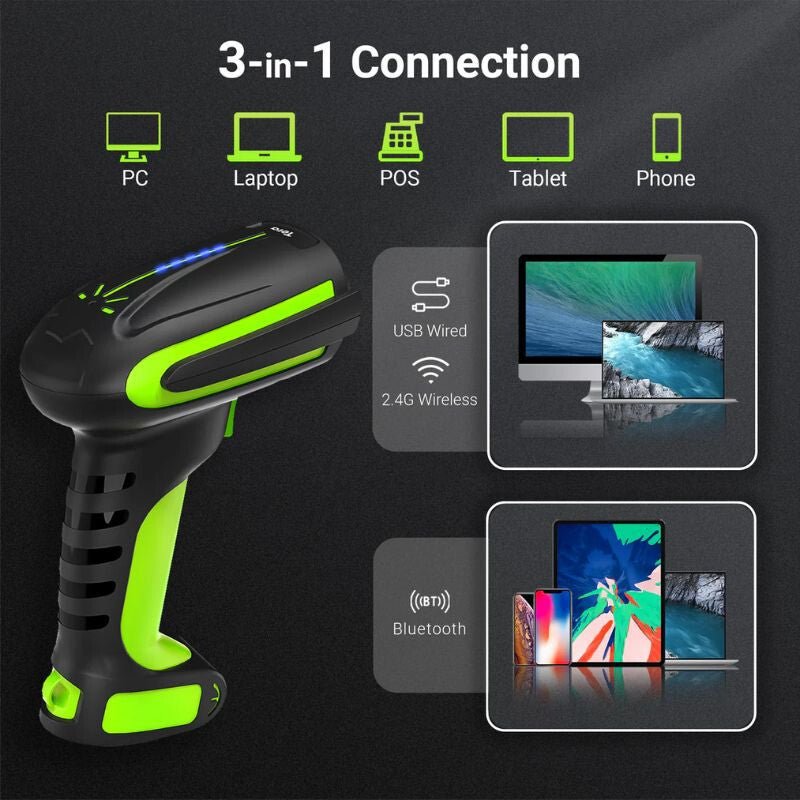 Tera 8100 Kabelloser 1D/2D/QR Barcode-Scanner mit Bluetooth- und USB-Anschluss