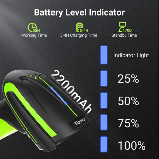 Tera 8100 Bezprzewodowy Czytnik Kodów 1D/2D/QR z Bluetooth i USB