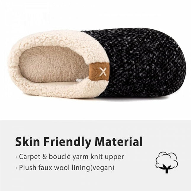 Ultraideas Memóriahabos Téli Mamusz, Fekete Kényelmes Benti Papucs
