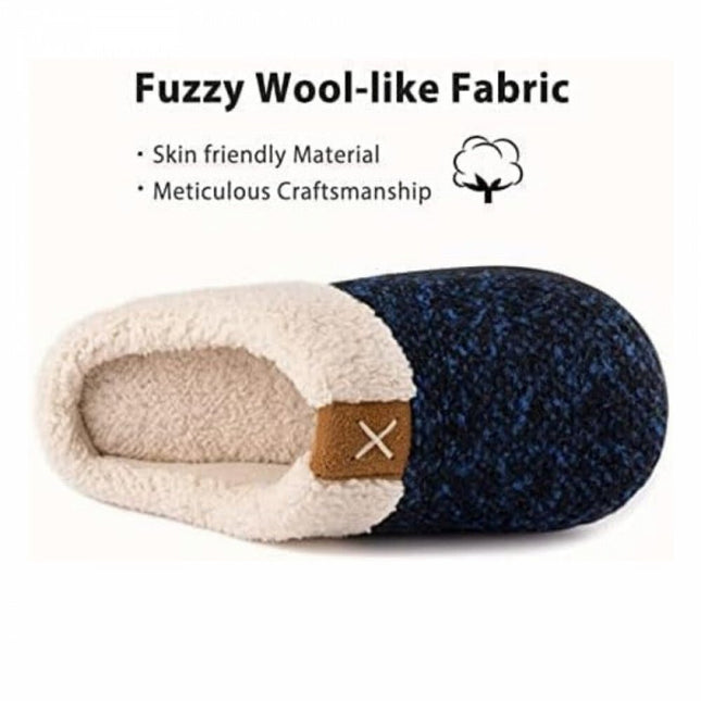 ULTRAIDEAS Memóriahabos Téli Mamusz – Fekete-Kék, Meleg Benti Papucs