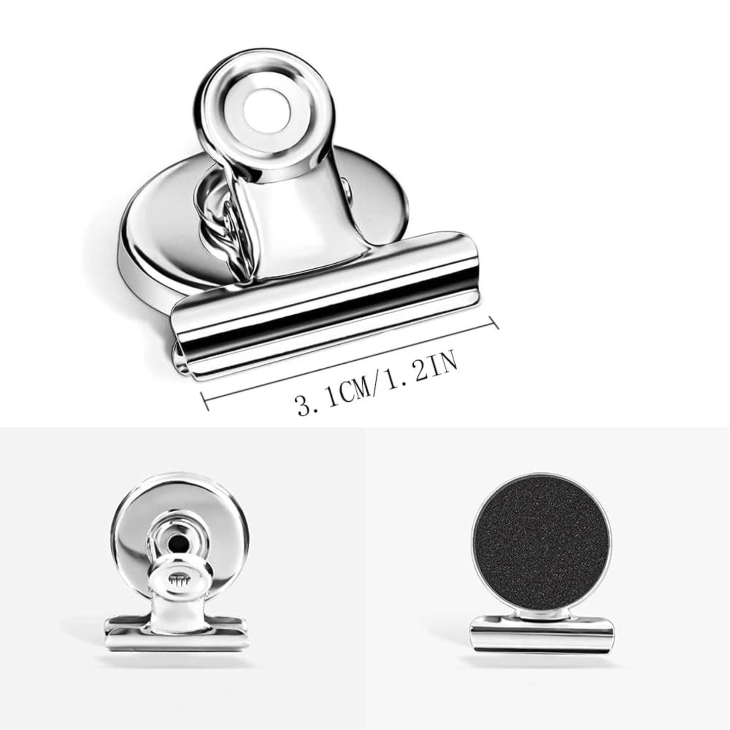 Magnetische Klammer-Set für Kühlschrank (12 Stück) + Notizbuch – Premium Organisationsset