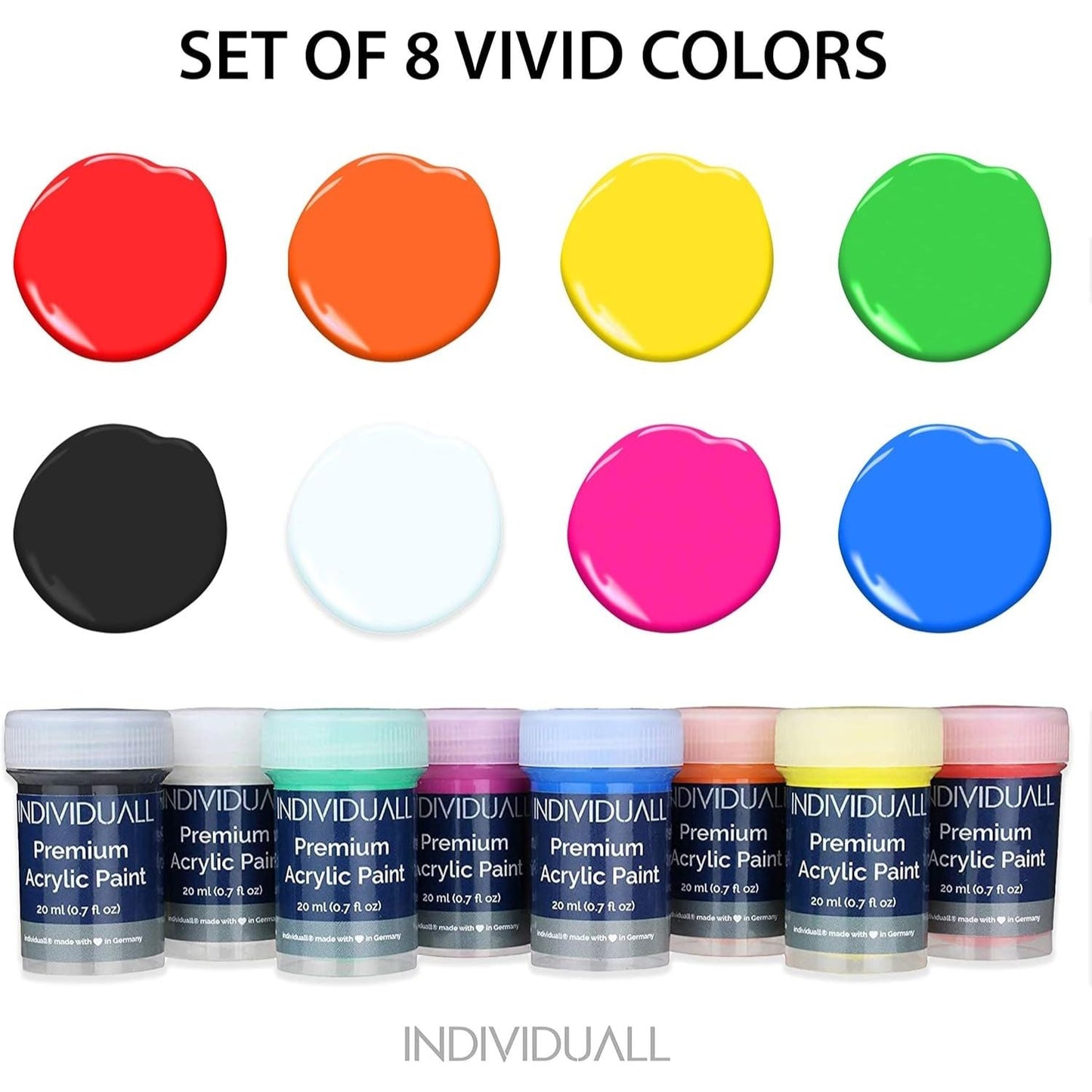 Premium Acrylfarben-Set (8x20ml) – Künstlerqualität für alle Oberflächen